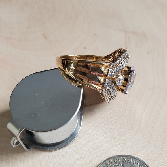 Watch Video / Sterling Silver 925 Opulent Cocktail 6-7 cttw Solitaire Ring - Picture 5 of 10